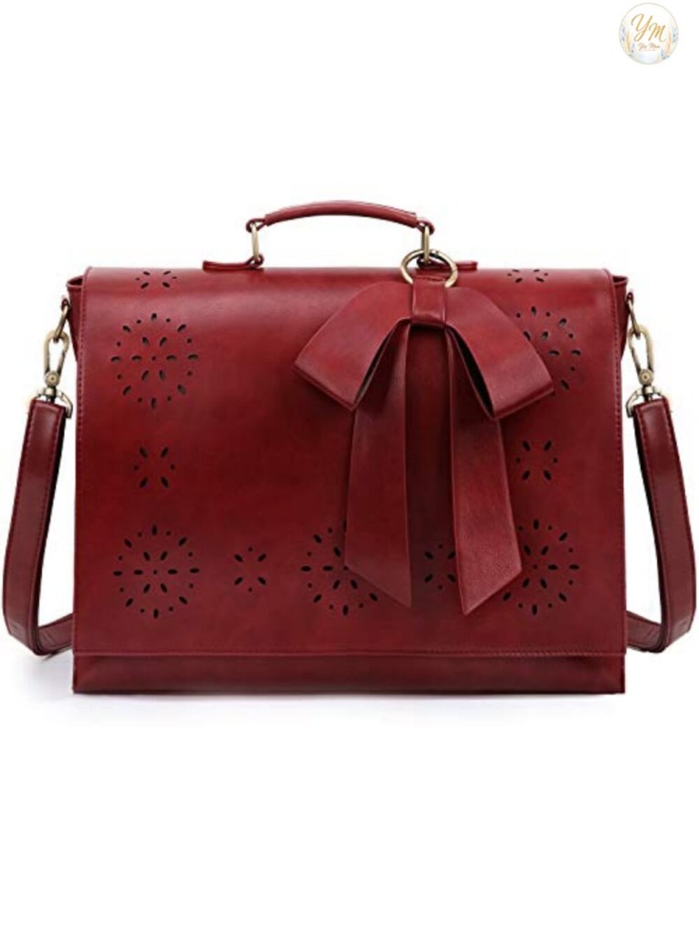 Vegan Leather Briefcase Laptop Bag Work Shoulder Satchel